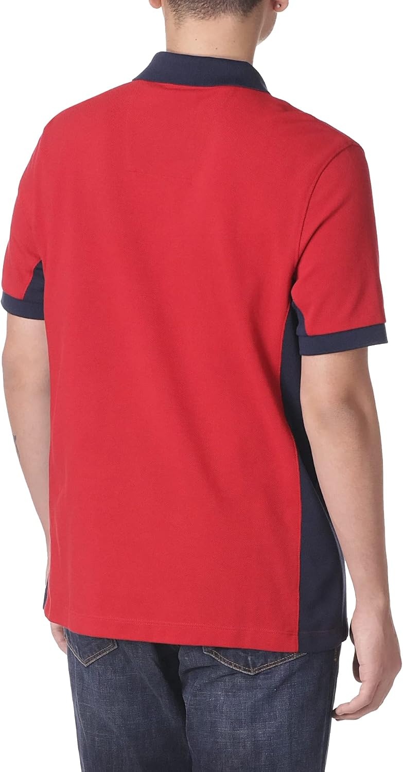 image:imageNautica Mens Short Sleeve Color Block Performance Pique Polo ShirtNautica Red