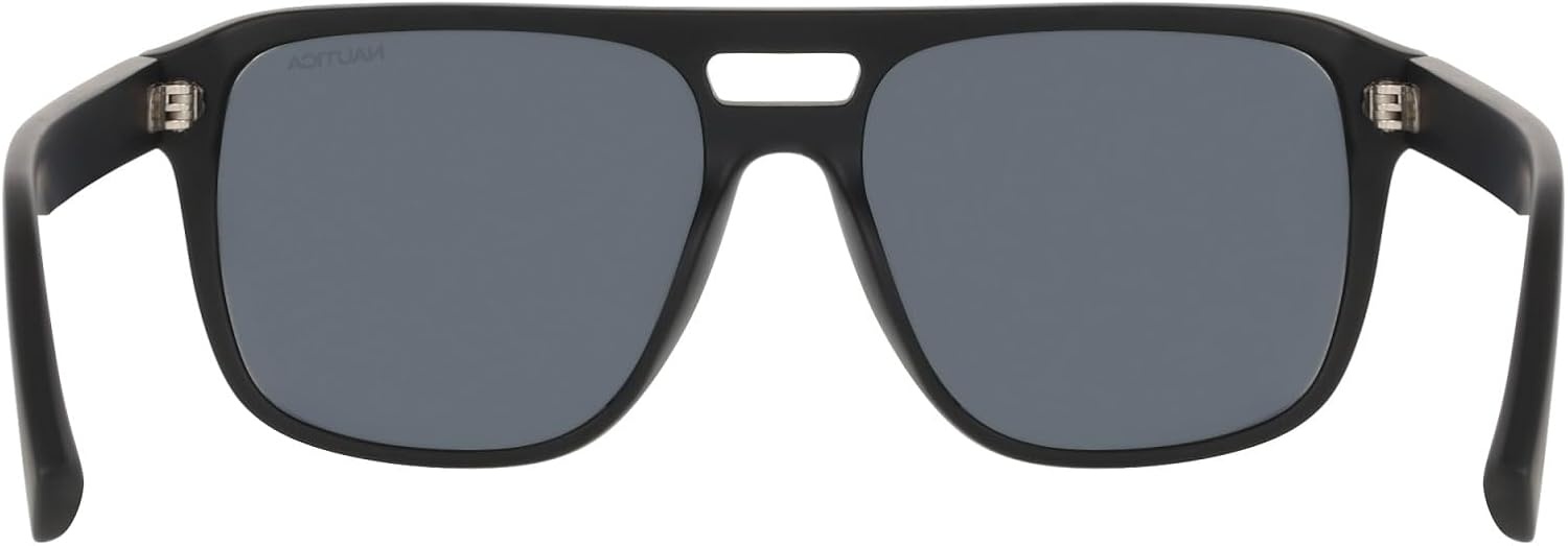 image:imageNautica Mens Sunglasses N918SP Matte Black with Solid Smoke Polarized Lens