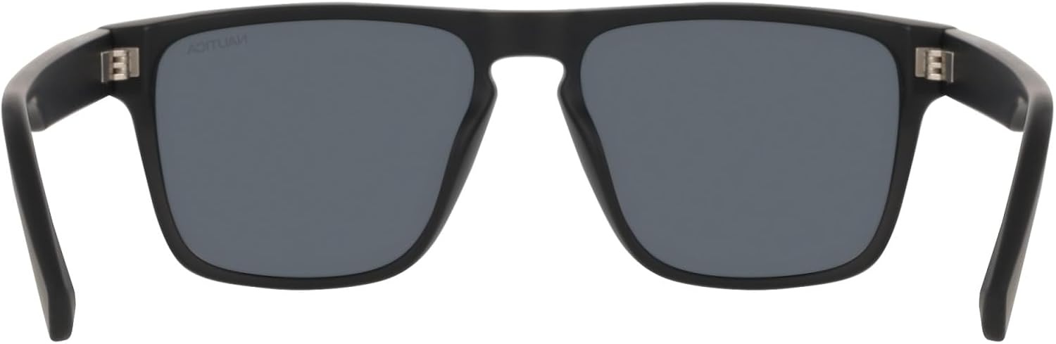 image:imageNautica Mens Sunglasses N920SP Matte Black with Solid Smoke Polarized Lens