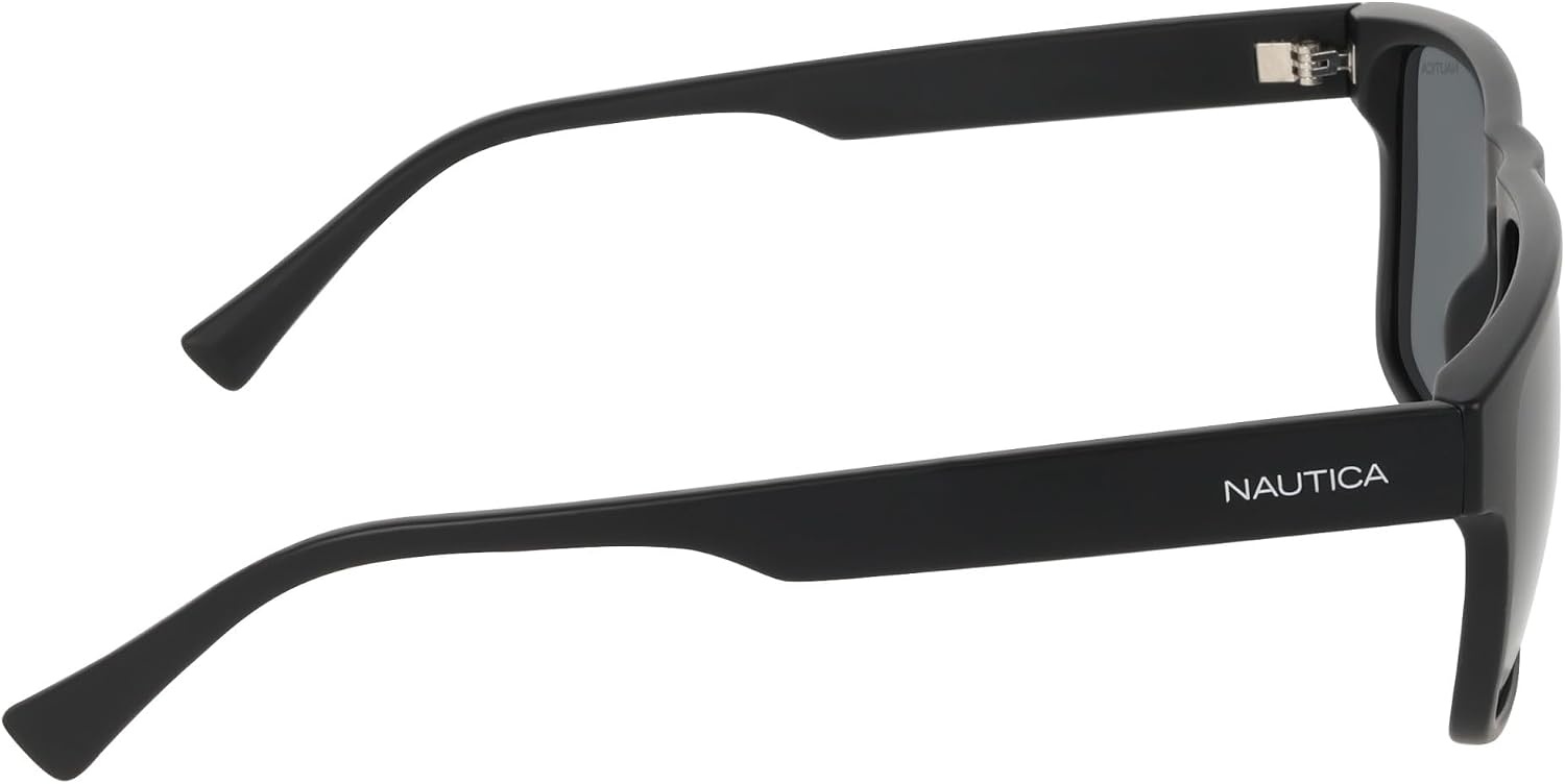 image:imageNautica Mens Sunglasses N920SP Matte Black with Solid Smoke Polarized Lens