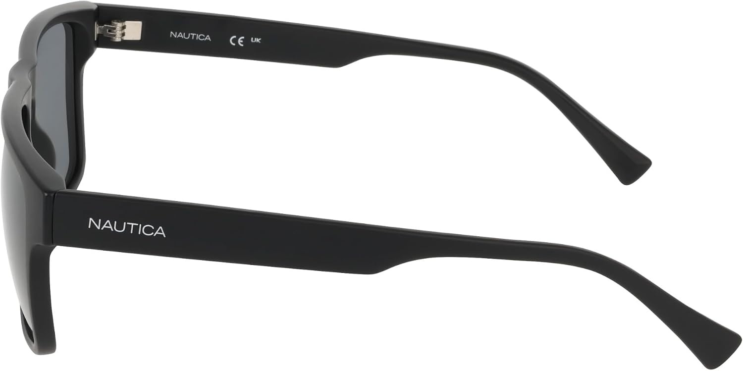image:imageNautica Mens Sunglasses N920SP Matte Black with Solid Smoke Polarized Lens