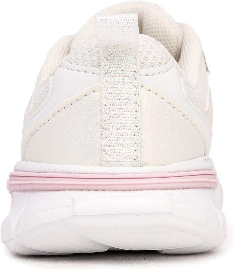 image:imageNautica Toddler Boys amp Girls Athletic Running Sneakers Lightweight Breathable Mesh Tennis Shoes with Bungee Laces Comfortable Walking amp School FootwearWhite Iridescent Pink