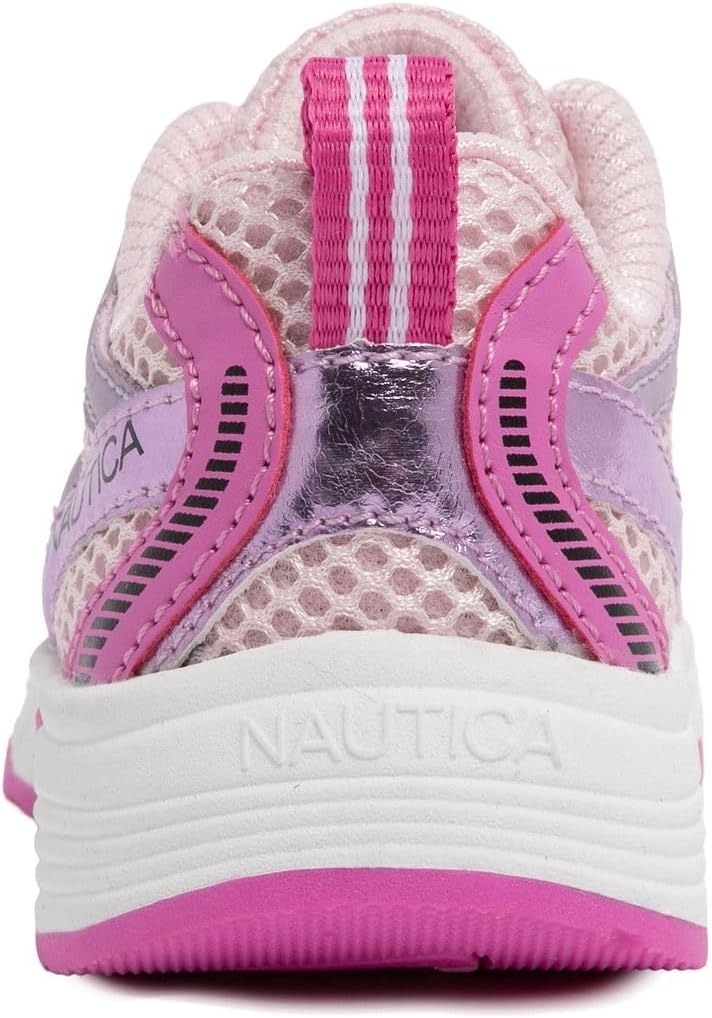 image:imageNautica Toddler Boys amp Girls Athletic Running Sneakers Lightweight Breathable Mesh Tennis Shoes with Bungee Laces Comfortable Walking amp School FootwearPink Purple