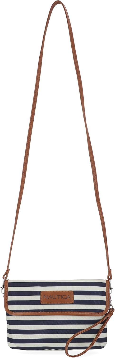 image:imageNautica Womens Rfid Blocking Mini CrossbodyIndigoBoneSand