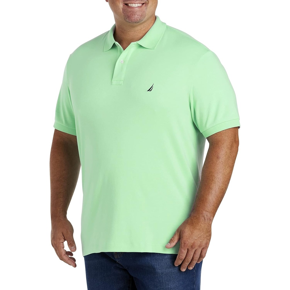 image:imageNautica Mens Classic Fit Short Sleeve Dual Tipped Collar Polo ShirtAsh Green