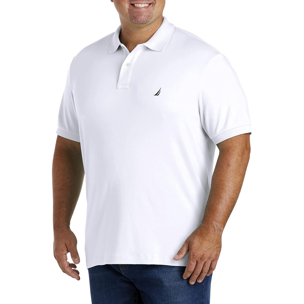 image:imageNautica Mens Classic Fit Short Sleeve Dual Tipped Collar Polo ShirtBright White