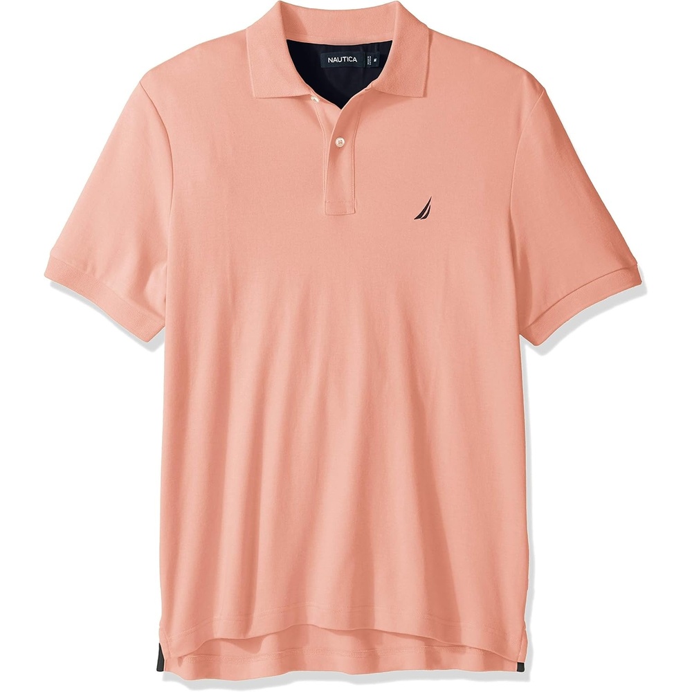 image:imageNautica Mens Classic Fit Short Sleeve Dual Tipped Collar Polo ShirtCoral Sands