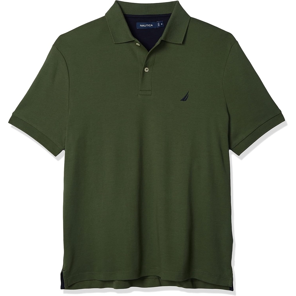 image:imageNautica Mens Classic Fit Short Sleeve Dual Tipped Collar Polo ShirtDark Green