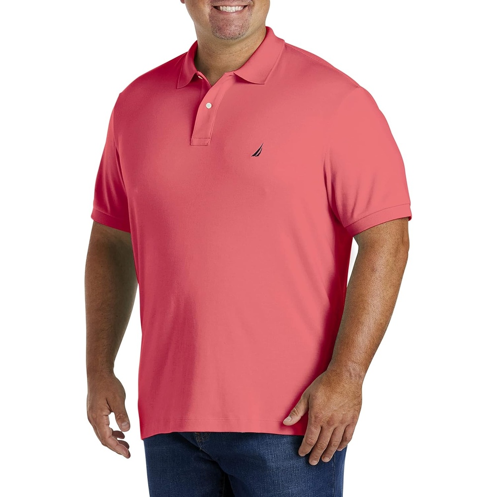 image:imageNautica Mens Classic Fit Short Sleeve Dual Tipped Collar Polo ShirtDreamy Coral