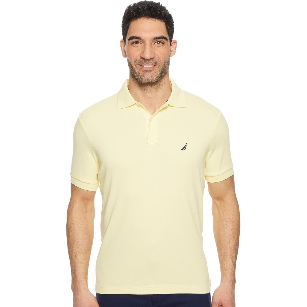 image:imageNautica Mens Classic Fit Short Sleeve Dual Tipped Collar Polo ShirtFrench Vanilla