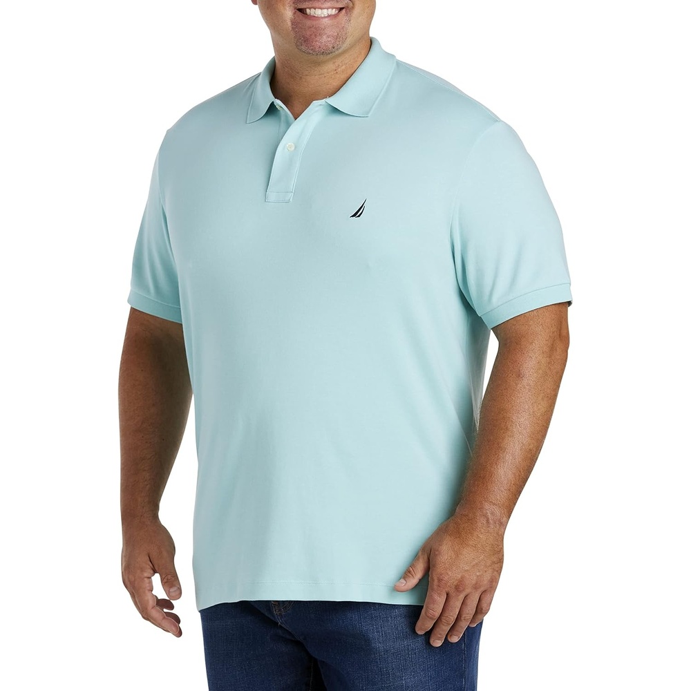 image:imageNautica Mens Classic Fit Short Sleeve Dual Tipped Collar Polo ShirtHarbor Mist