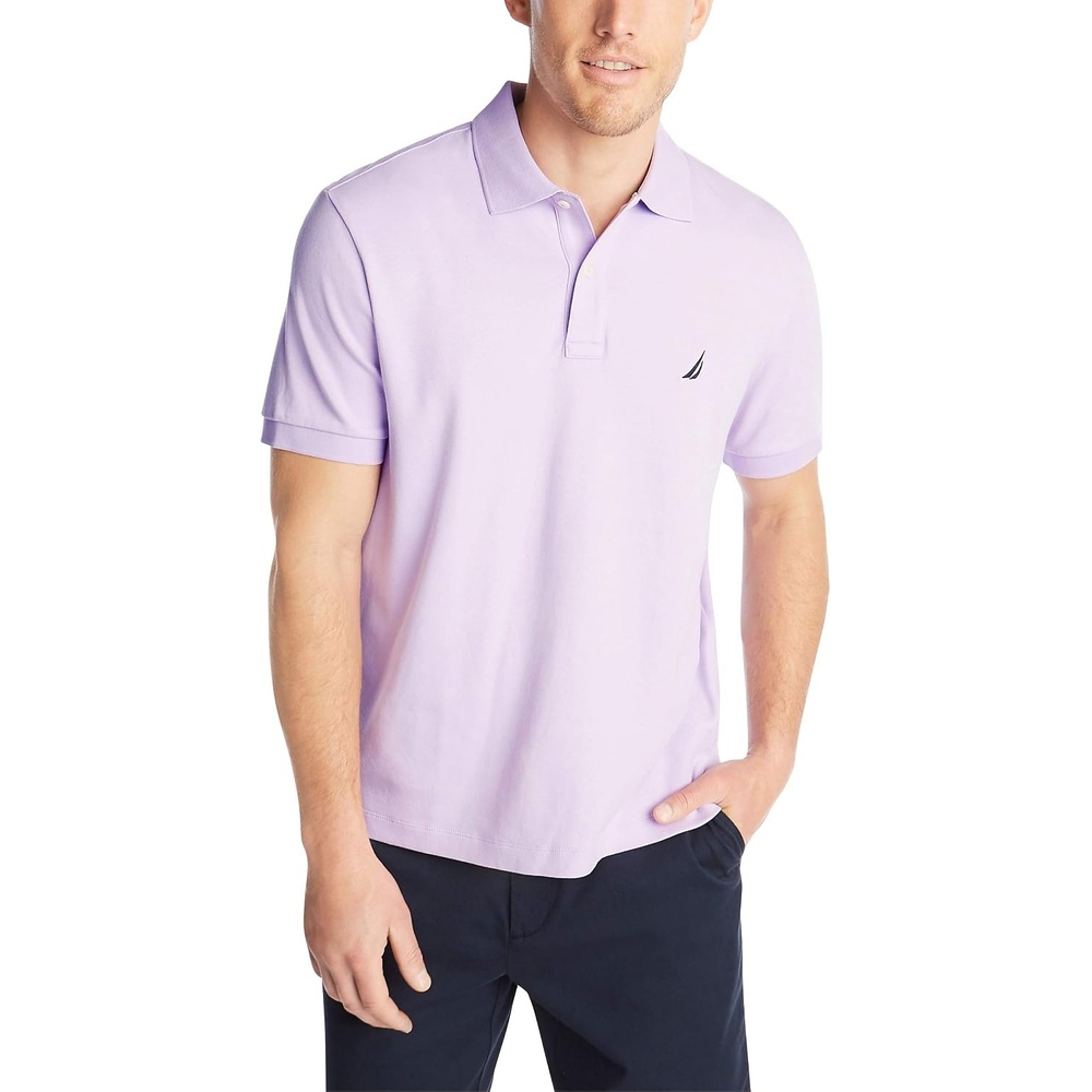 image:imageNautica Mens Classic Fit Short Sleeve Dual Tipped Collar Polo ShirtLavendula