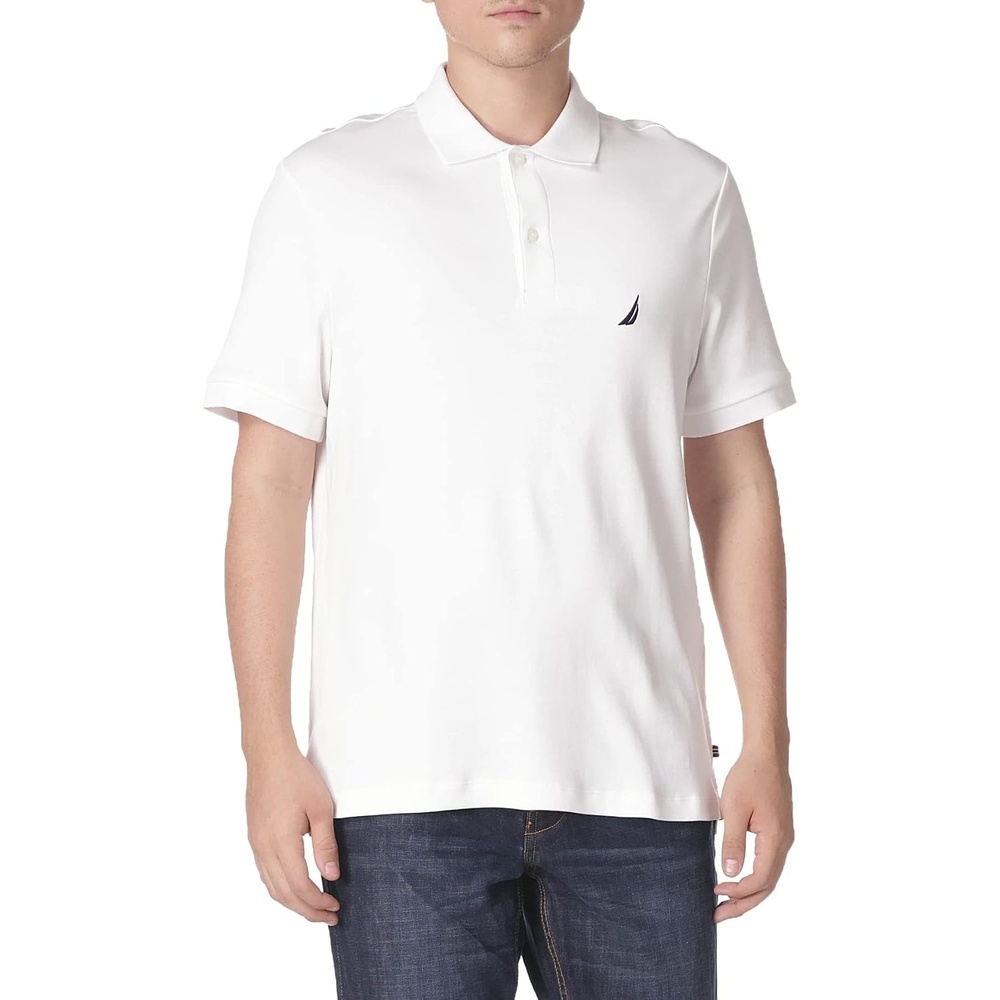 image:imageNautica Mens Classic Fit Short Sleeve Dual Tipped Collar Polo ShirtNew Bright White