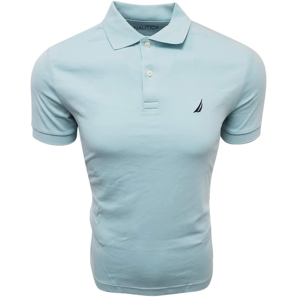 image:imageNautica Mens Classic Fit Short Sleeve Solid Soft Cotton Polo ShirtHarbor Mist