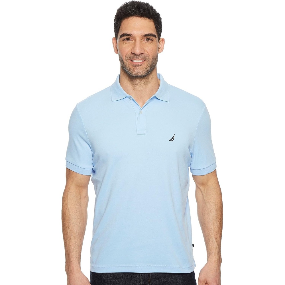 image:imageNautica Mens Classic Fit Short Sleeve Solid Soft Cotton Polo ShirtNoon Blue