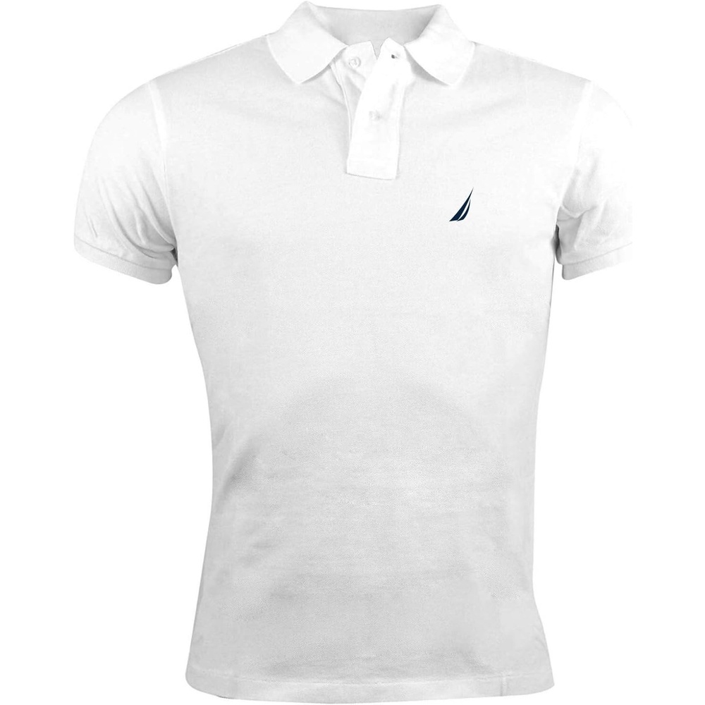 image:imageNautica Mens Classic Fit Short Sleeve Solid Soft Cotton Polo ShirtWhite 101