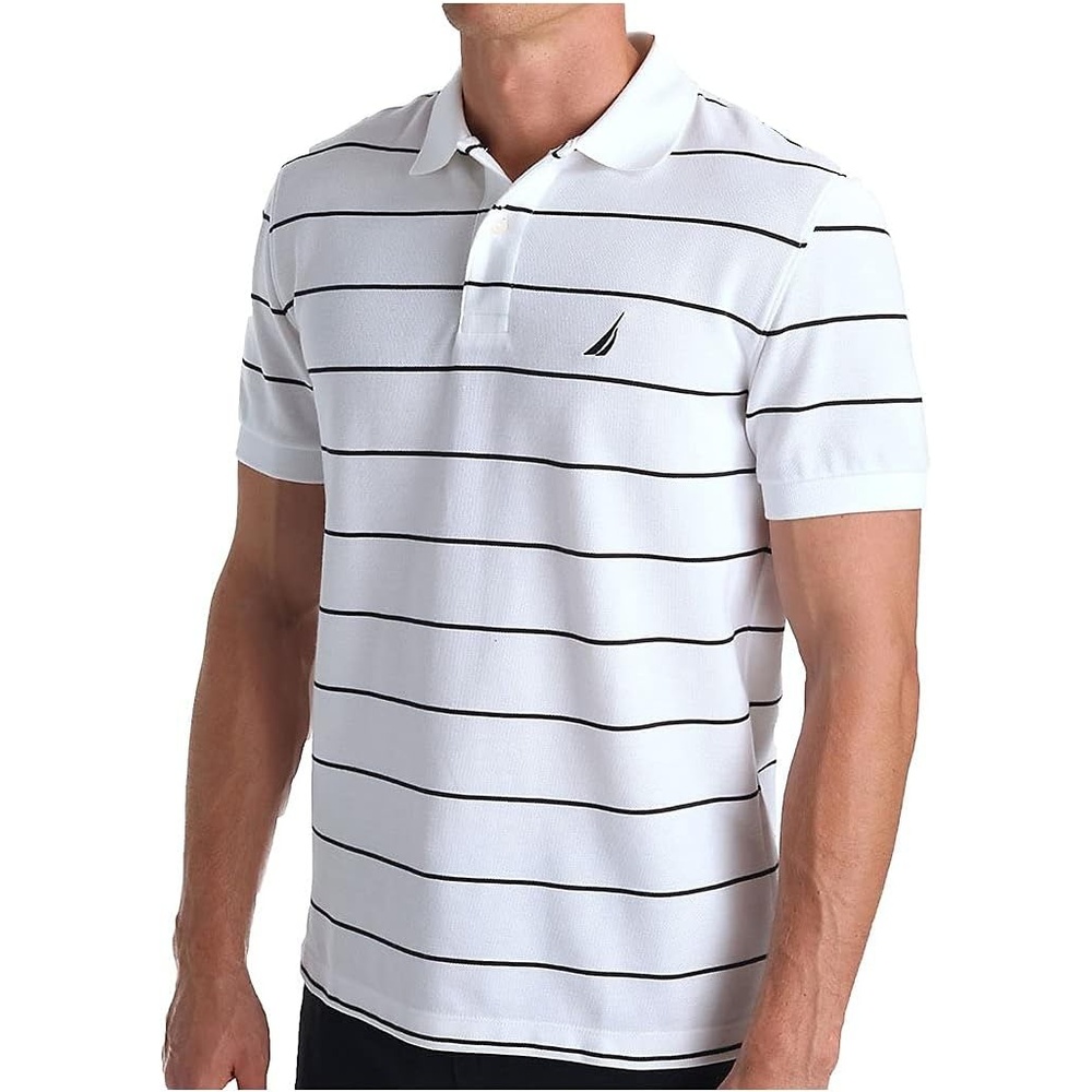 image:imageNautica Mens Classic Short Sleeve Striped Polo T ShirtBright White