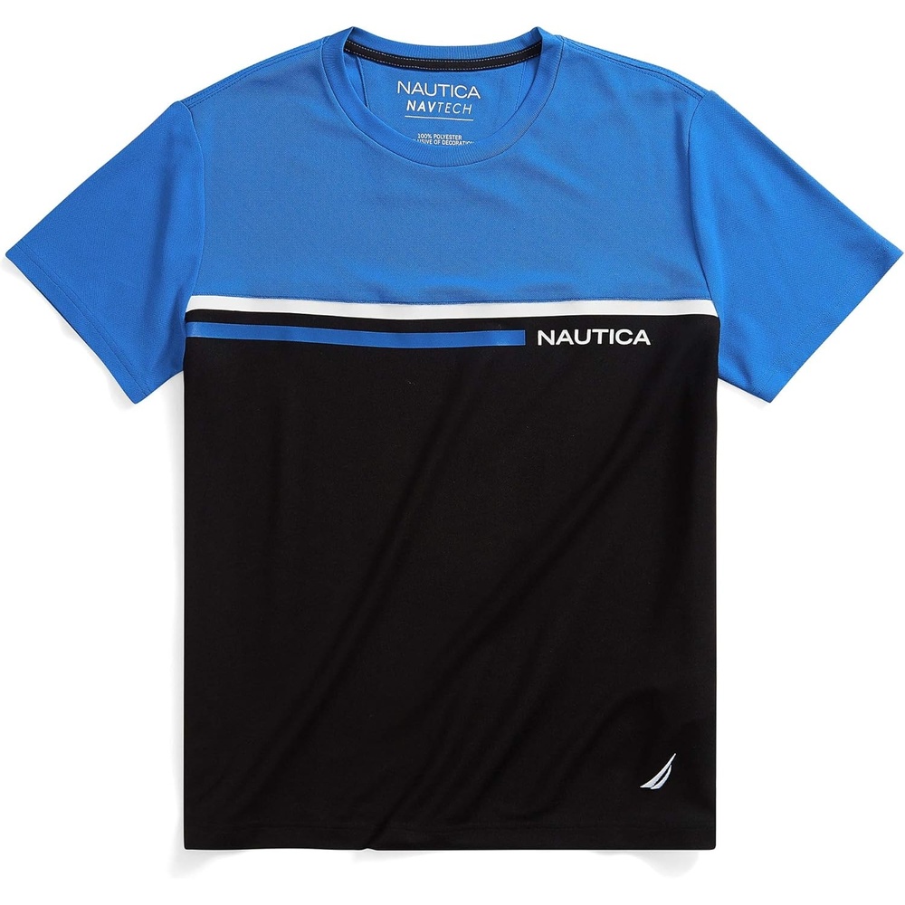 image:imageNautica Mens Nautica Mens Navtech Colorblock TeeSpinner Blue