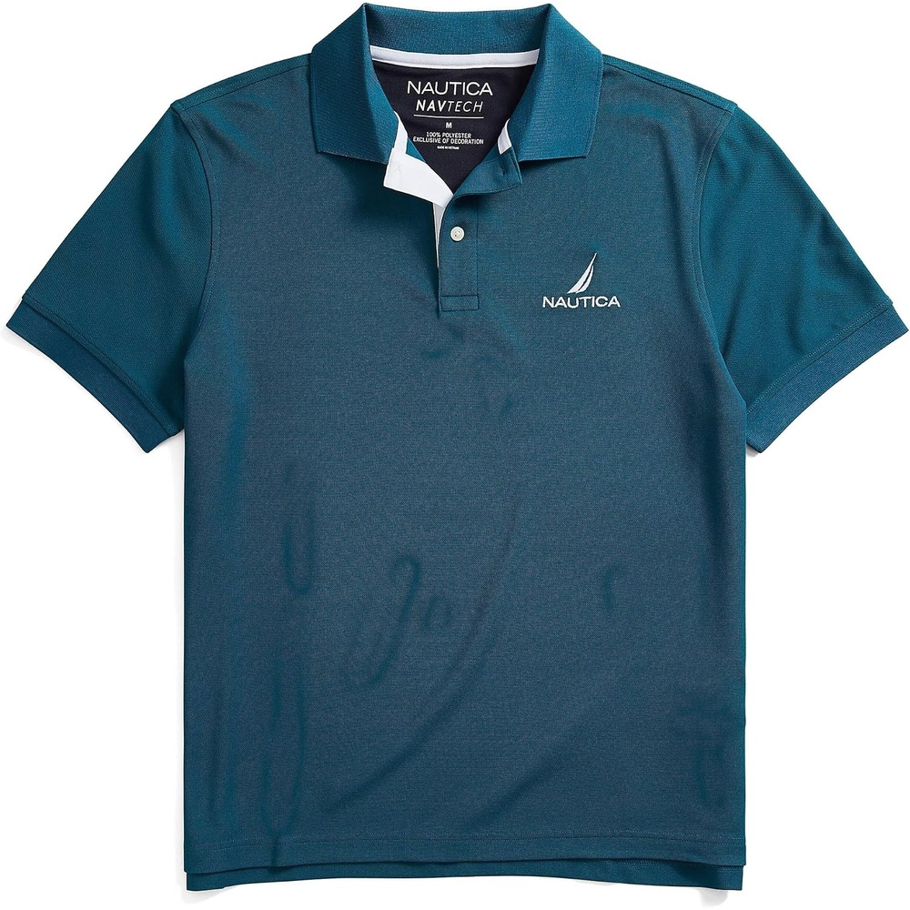image:imageNautica Mens Nautica Mens Navtech Stripe Collar PoloBlue Coral