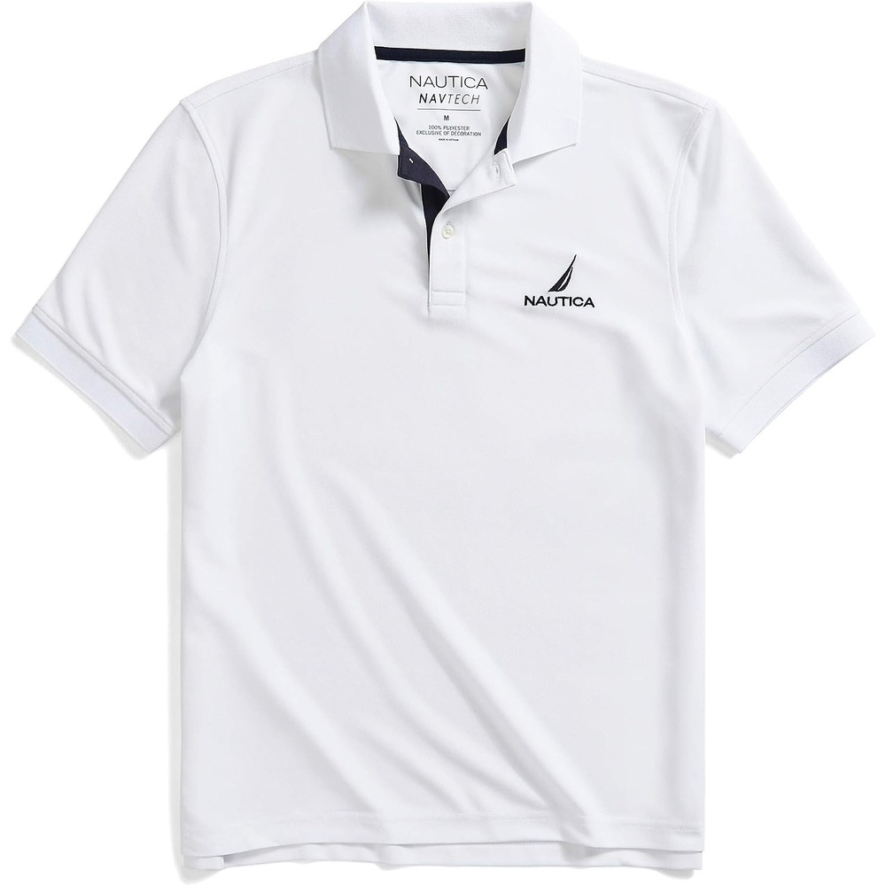image:imageNautica Mens Nautica Mens Navtech Stripe Collar PoloBright White