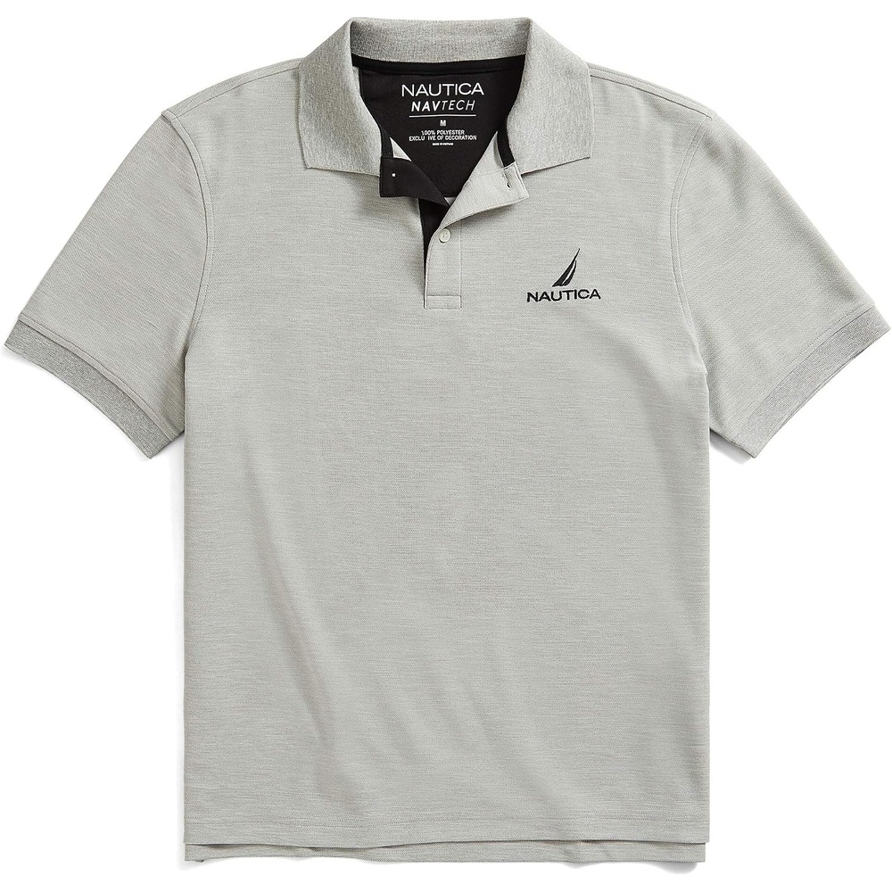 image:imageNautica Mens Nautica Mens Navtech Stripe Collar PoloGrey Heather
