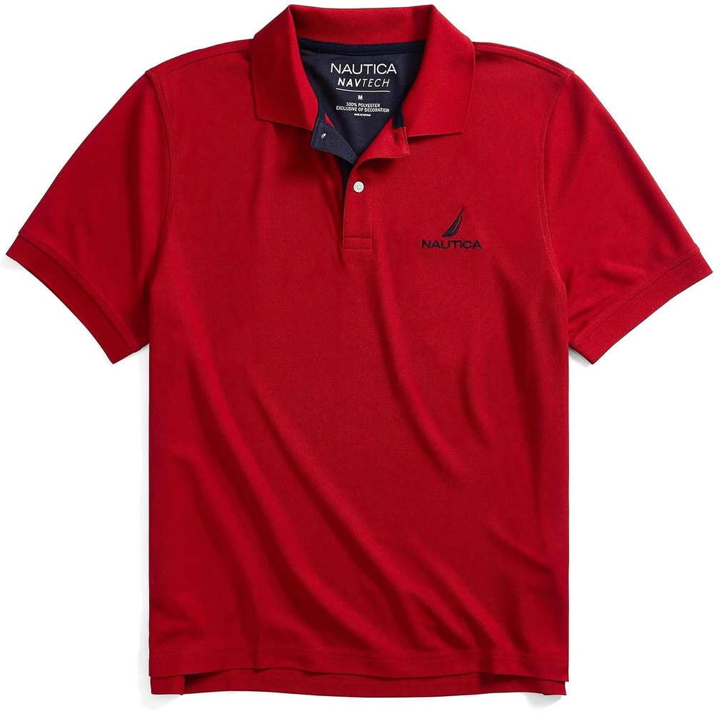 image:imageNautica Mens Nautica Mens Navtech Stripe Collar PoloNautica Red