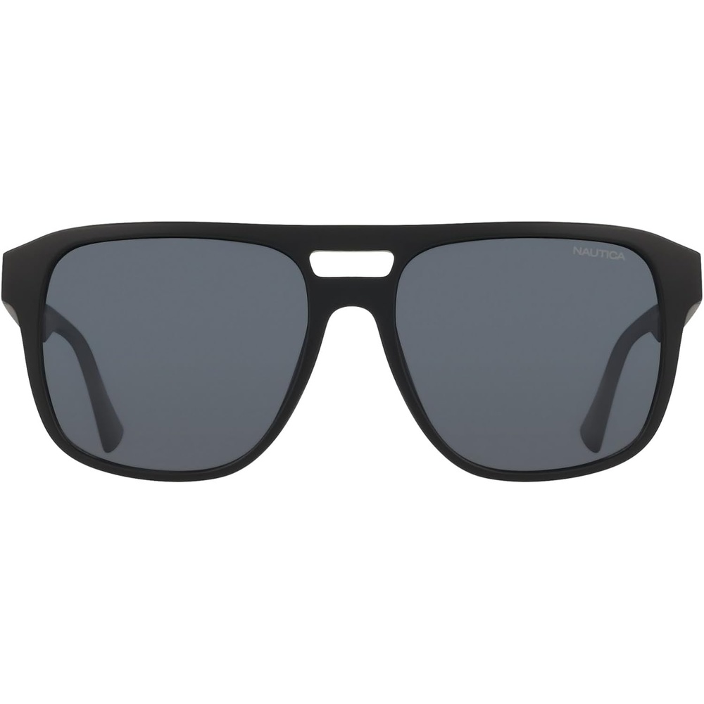 image:imageNautica Mens Sunglasses N918SP Matte Black with Solid Smoke Polarized Lens