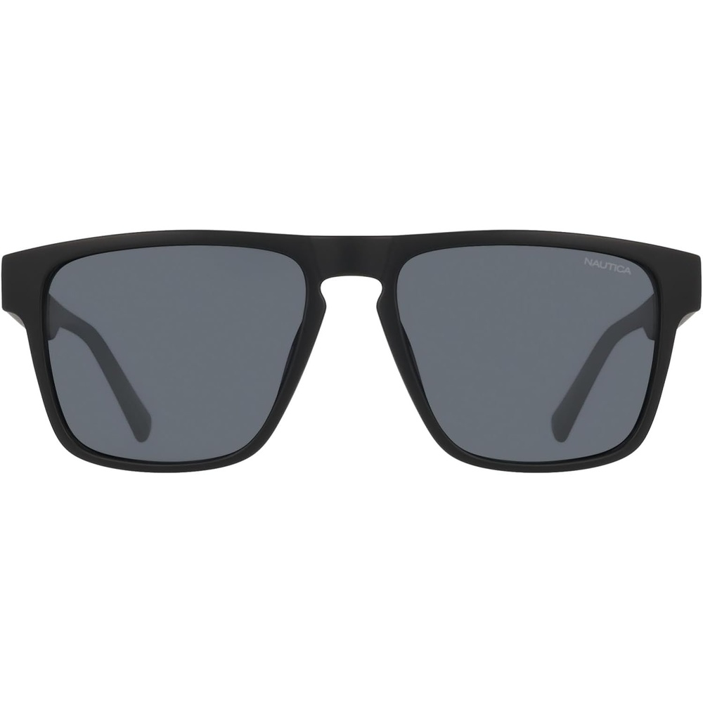 image:imageNautica Mens Sunglasses N920SP Matte Black with Solid Smoke Polarized Lens