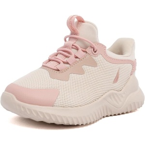 Nautica Girls Toddler Knit Slip-On Sneakers with Max Comfort Sole, Bungee Closure, Tennis Running Shoes for School and Play (Toddler/Little Kid)(Bone Tan Pink)