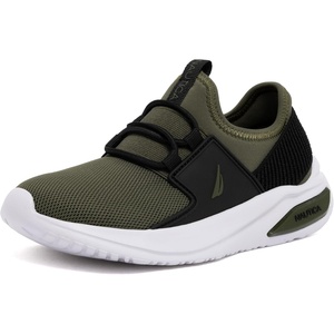 Nautica Kids Athletic Slip-On Sneakers – Comfortable Bungee Running Shoes for Boys and Girls – Stylish and Supportive Footwear for Active Kids (Big Kid/Little Kid/Toddler)(Olive Black)