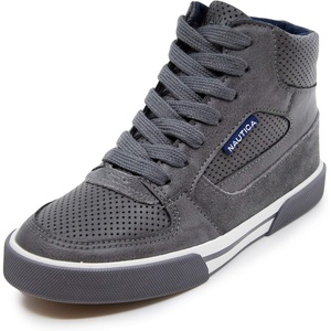 Nautica Kids Boys and Girls High Top Shoe Casual Fashion Basketball Boot Sneakers (Big Kid/Little Kid Sizes) – Horizon(Storm Grey)