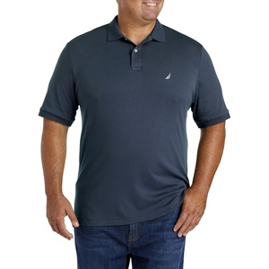 Nautica Men’s Classic Fit Short Sleeve Dual Tipped Collar Polo Shirt(Navy)