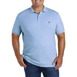 Nautica Men’s Classic Fit Short Sleeve Dual Tipped Collar Polo Shirt(New Deep Anchor Heather)
