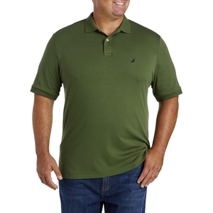 Nautica Men’s Classic Fit Short Sleeve Dual Tipped Collar Polo Shirt(Pine Forest)