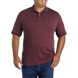 Nautica Men’s Classic Fit Short Sleeve Dual Tipped Collar Polo Shirt(Royal Burgundy)