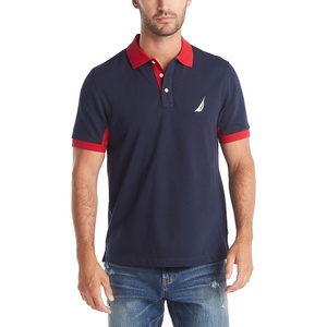 Nautica Men’s Classic Fit Short Sleeve Performance Pique Polo Shirt(Navy)