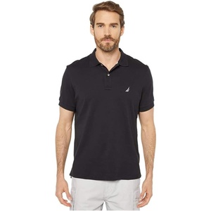 Nautica Men’s Classic Fit Short Sleeve Solid Soft Cotton Polo Shirt(Black)