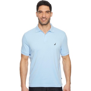 Nautica Men’s Classic Fit Short Sleeve Solid Soft Cotton Polo Shirt(Noon Blue)