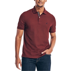 Nautica Men’s Classic Short Sleeve Solid Performance Deck Polo Shirt(Royal Burgundy)