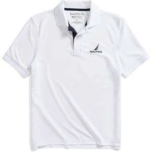 Nautica Men’s Nautica Men’s Navtech Stripe Collar Polo(Bright White)