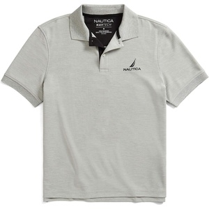 Nautica Men’s Nautica Men’s Navtech Stripe Collar Polo(Grey Heather)