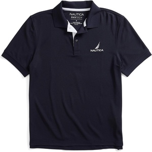 Nautica Men’s Nautica Men’s Navtech Stripe Collar Polo(Navy)