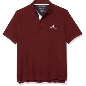 Nautica Men’s Nautica Men’s Navtech Stripe Collar Polo(Royal Burgundy)