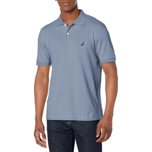 Nautica Men’s Short Sleeve Classic Fit Pique Polo(Deep Anchor Heather)