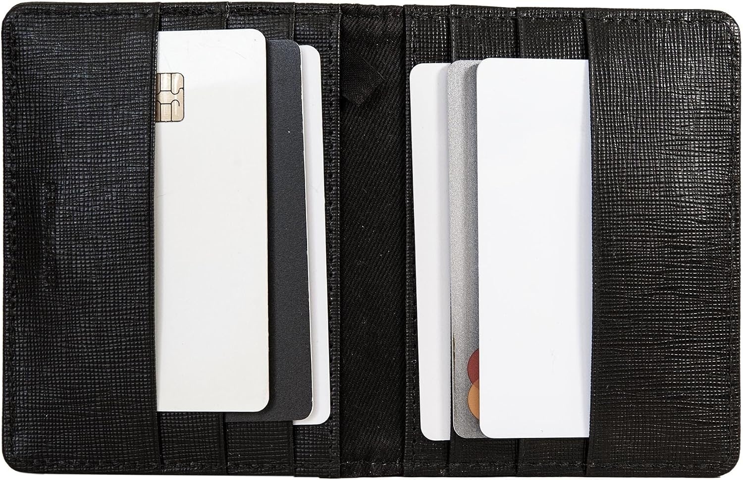 image:imageNautica Mens Slim Wallet Card Case RFID Blocking ID Window Minimalist Lightweight Genuine LeatherSaffiano Black