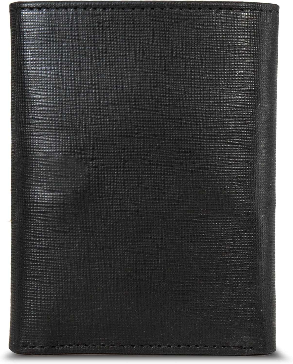 image:imageNautica Mens Trifold Wallet RFID Blocking Protection ID Window Card Slots Genuine Leather DurableSaffiano Black