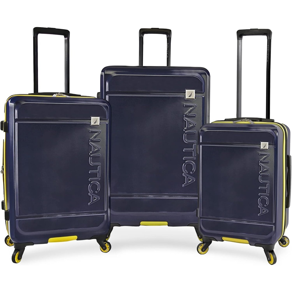 image:imageNautica Roadie 3pc Hardside Luggage SetNavyYellow