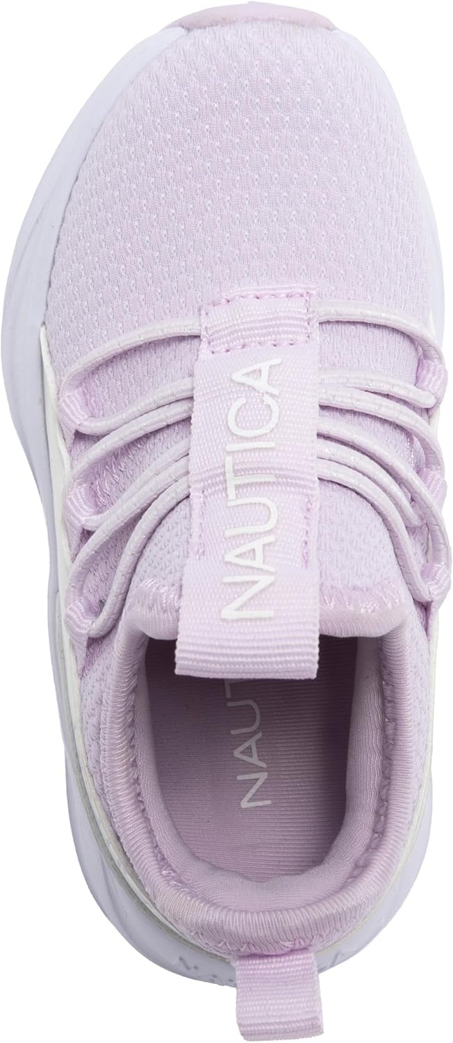 image:imageNautica Kids Boys and Girls Athletic SlipOn Sneakers Lightweight Bungee Running Shoes for Toddler Little Kid and Big KidLilac Iridescent