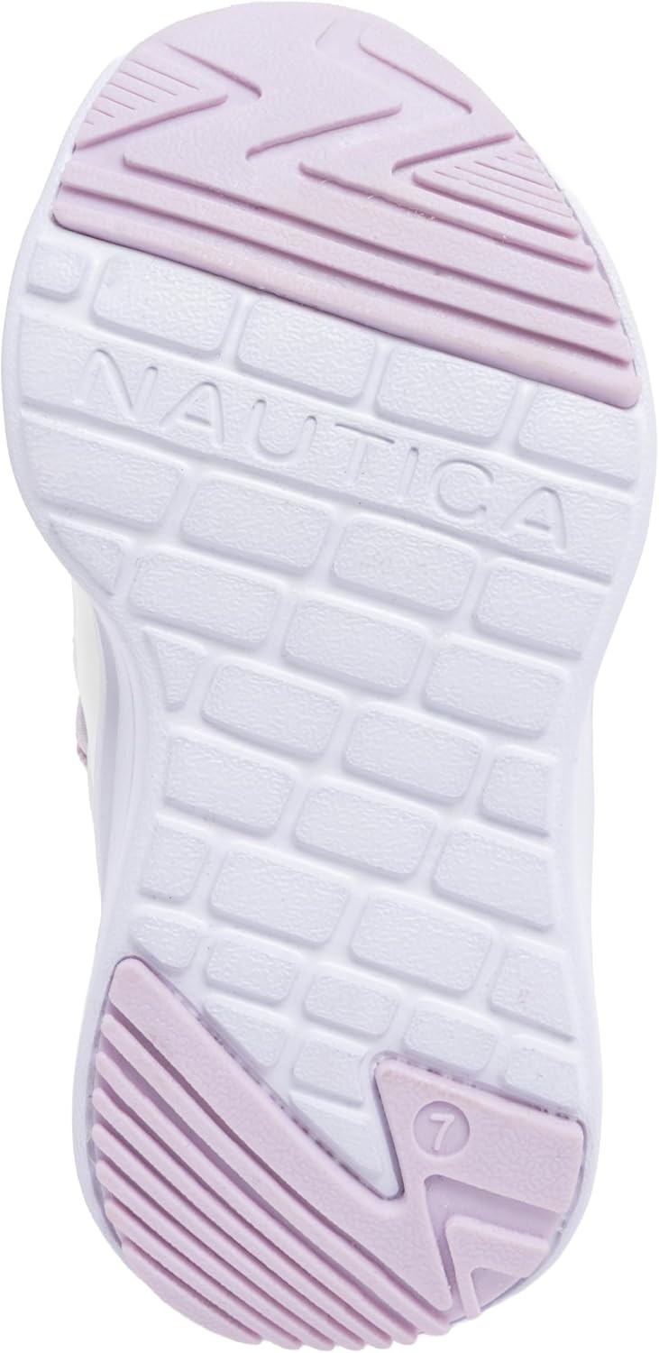 image:imageNautica Kids Boys and Girls Athletic SlipOn Sneakers Lightweight Bungee Running Shoes for Toddler Little Kid and Big KidLilac Iridescent