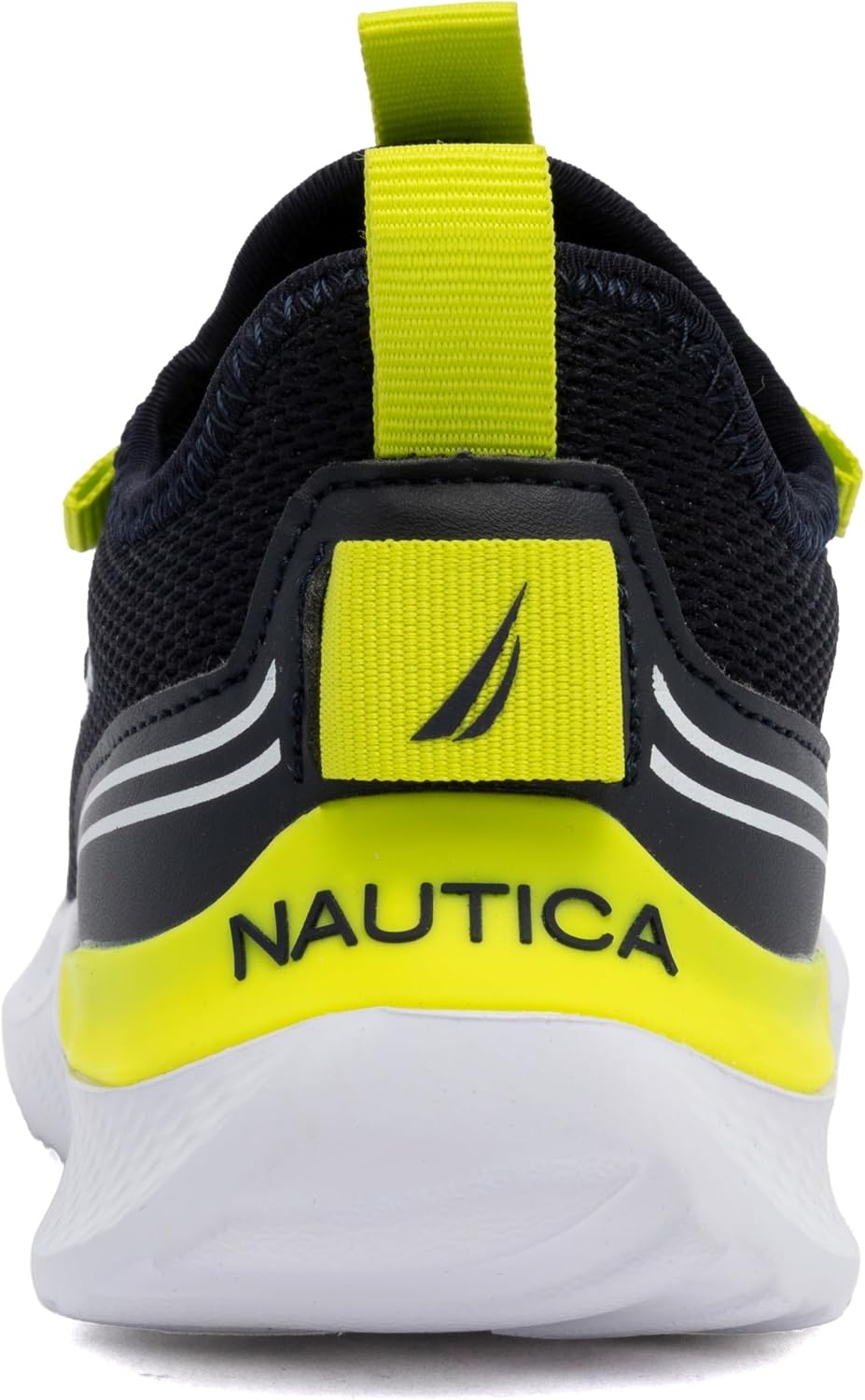 image:imageNautica Kids Boys and Girls Athletic SlipOn Sneakers Lightweight Bungee Running Shoes for Toddler Little Kid and Big KidNavy Lime Sable